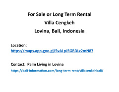 Villa Cengkeh For Sale Jauary 2024
